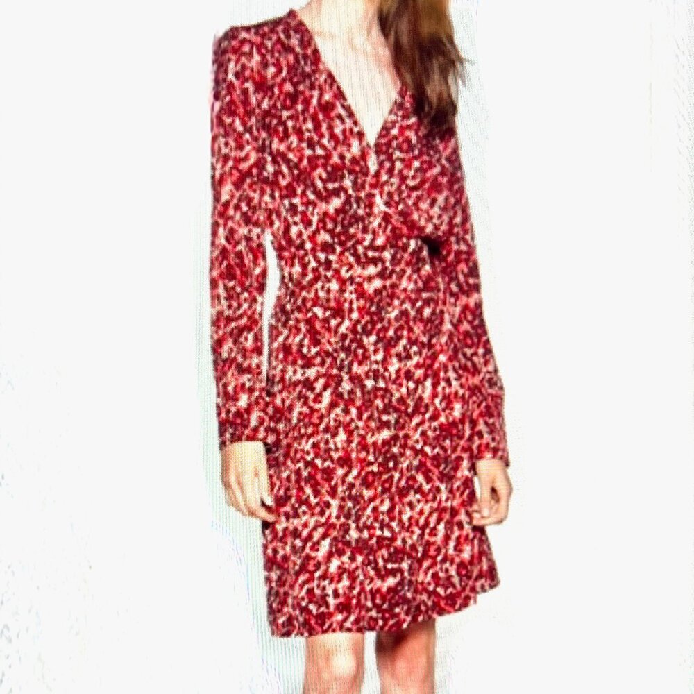 Equipment Jenesse A-line Elegant Merlot Chettah Dress sz 2 NWTS $425